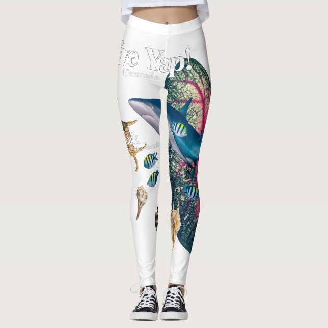 Leggings Requin de récif joyeux (Devant)