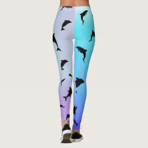 Leggings requin-taupe sur fond océanique