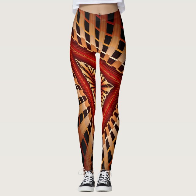 Leggings Réseau Fantastique Moderne de Fractales 3D Design  (Devant)