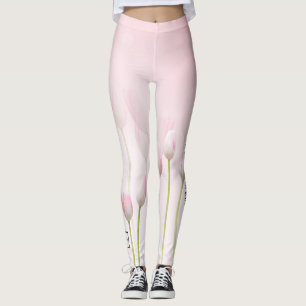 Leggings Ressort rose Tulipes du jardin Logo Nom personnali