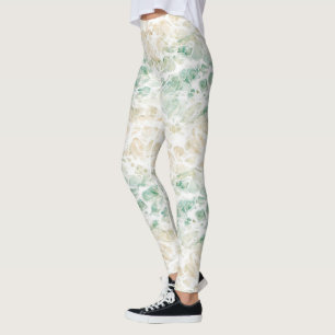 Leggings Résumé de la crème verte océanique