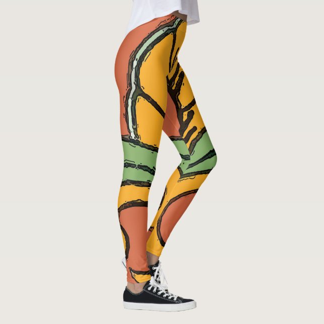 Leggings Résumé Formes Style de verre de tôle, (Droite)