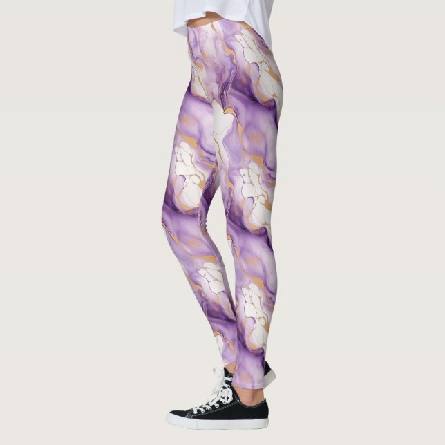 Leggings Résumé Or Blanc Violet (Gauche)