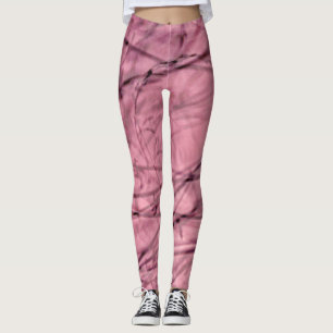 Leggings Résumés de torsion rose et noire