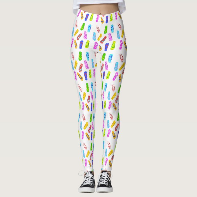 Leggings Retourner les pattes blanches du Motif Flop (Devant)
