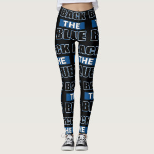 Leggings Retournez Le Soutien Bleu À La Police