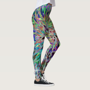 Leggings Retro 60s Joaillerie tons Abstraits, Nom personnal