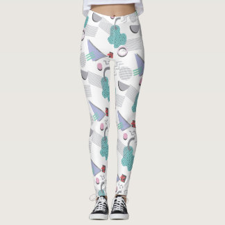 Leggings Retro 80s 90s Imprimerie géométrique Femmes Légend