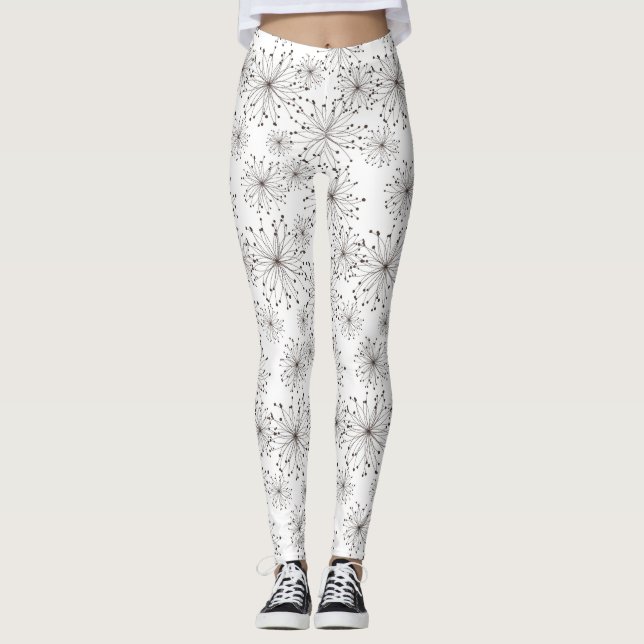Leggings Rétro arrière - plan floral (Devant)