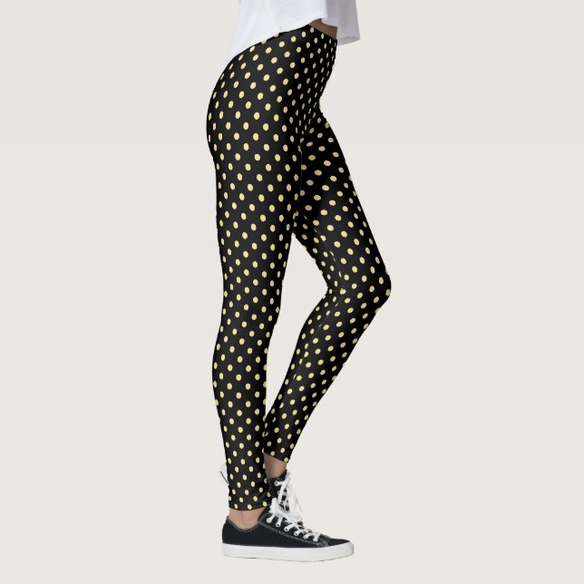 Leggings Retro Black Gold Petite Pois Motif mode (Droite)