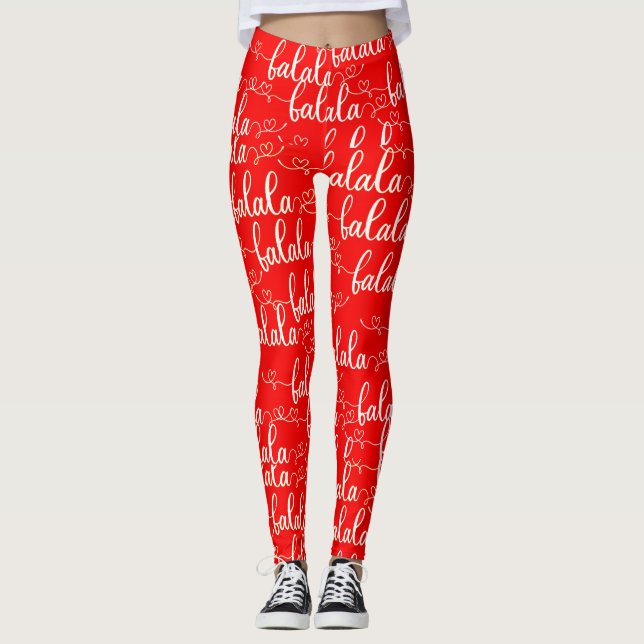 Leggings Retro Chic Fa la Script Rouge (Devant)