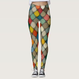 Leggings rétro des patchs boutonnés