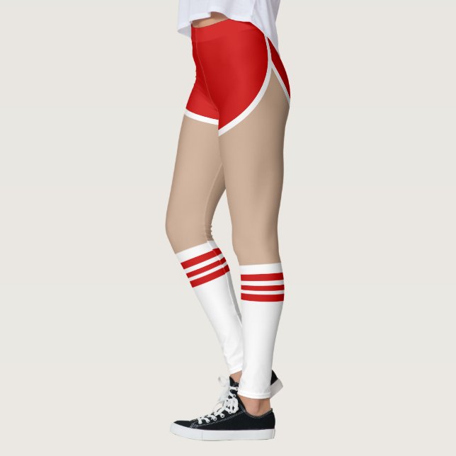 Leggings Rétro fille rouge de bulle (Gauche)