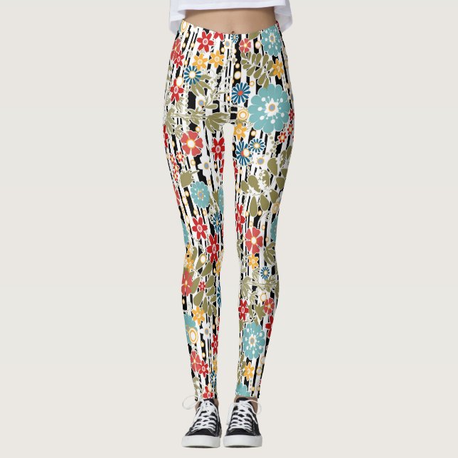 Leggings Rétro, floral rétro (Devant)
