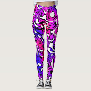 Leggings Retro Funky Bright Colors Pop Art