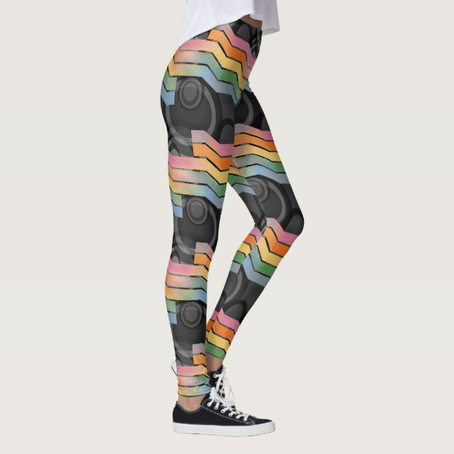 Leggings Retro Future Disco Rainbow Stripe (Droite)
