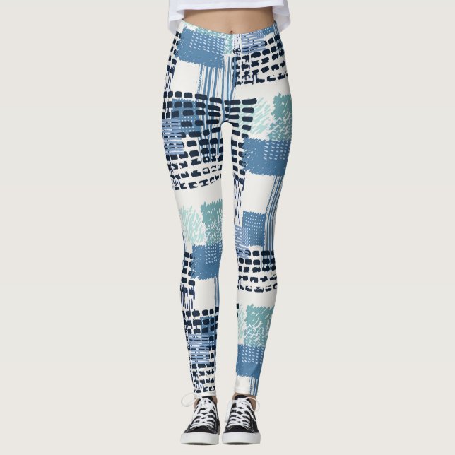 Leggings Retro Memphis Doodle Motif transparent (Devant)