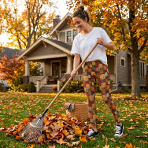 Leggings Rétro Milieu de Siècle Moderne Forêt d'Au
