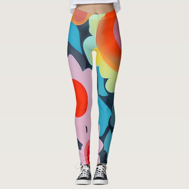 Leggings Retro mod flowers (Devant)