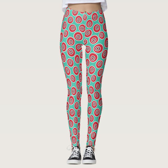 Leggings Rétro motif de conception graphique (Devant)