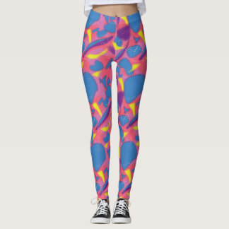 Leggings Rétro Néon Multicolore