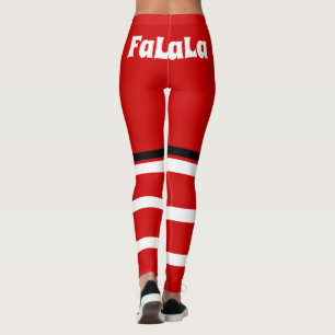 Leggings Rétro Noël Rouge Blanc Fa La La La