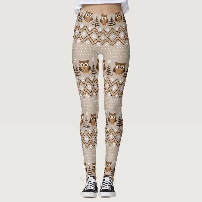 Leggings Retro Owl Conception de noeud (Devant)