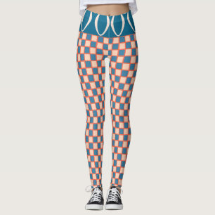 Leggings Retro Sixties California Checkerboard Wave