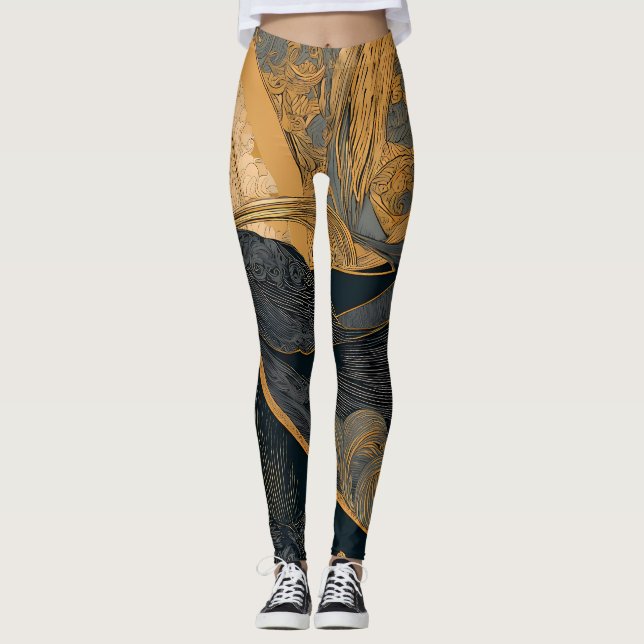 Leggings Retro Sunshine Patterns – Bold Colorful  (Devant)