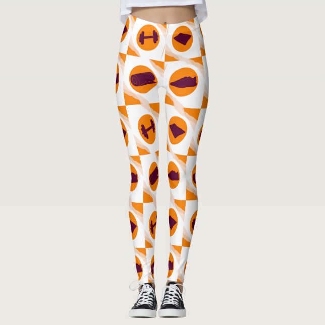 Leggings Retro Sunshine Patterns – Bold Colorful  (Devant)
