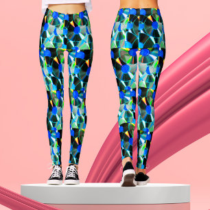 Leggings Retro Vintage 80s Music Vinyl Record Disque Motif