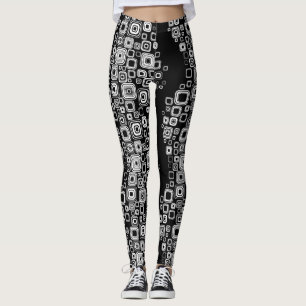 Leggings Rétros carrés noirs et blancs