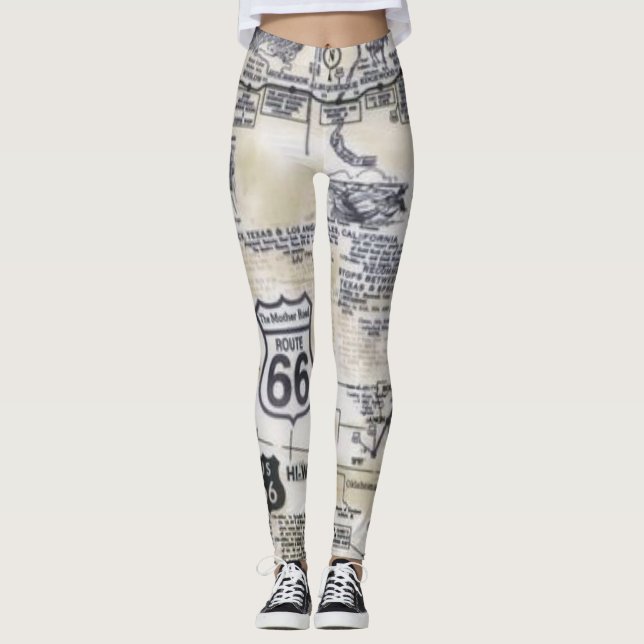 Leggings Rétros guêtres de style de l'itinéraire 66 (Devant)