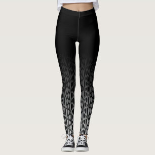 Leggings Rétros motifs de vague noirs et blancs d'Ombre