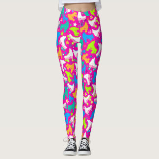Leggings Rétros patins de rouleau Brights au néon sur le