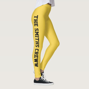 Leggings Réunion de famille élégante Citron Doré Noir Perso