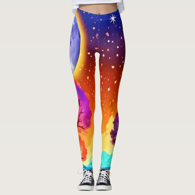 Leggings Rêve d'automne sur la Lune (Devant)