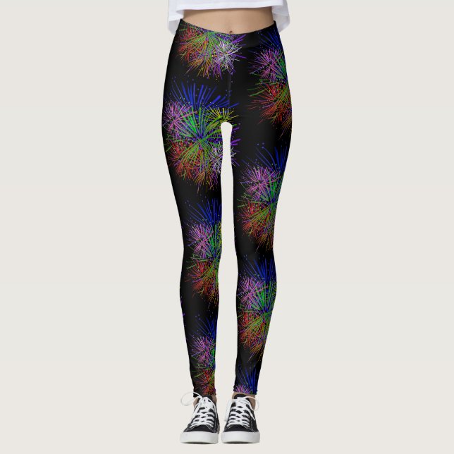 Leggings Réveillon du Nouvel An Feu d'Artifice Fête (Devant)