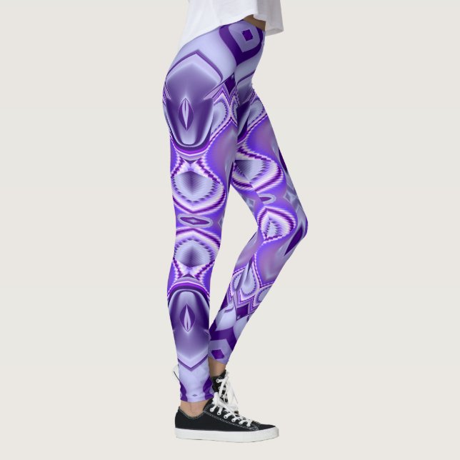 Leggings Rêves arc-en-ciel à fleurs violettes (Droite)
