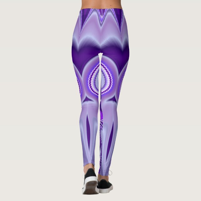 Leggings Rêves arc-en-ciel à fleurs violettes (Dos)