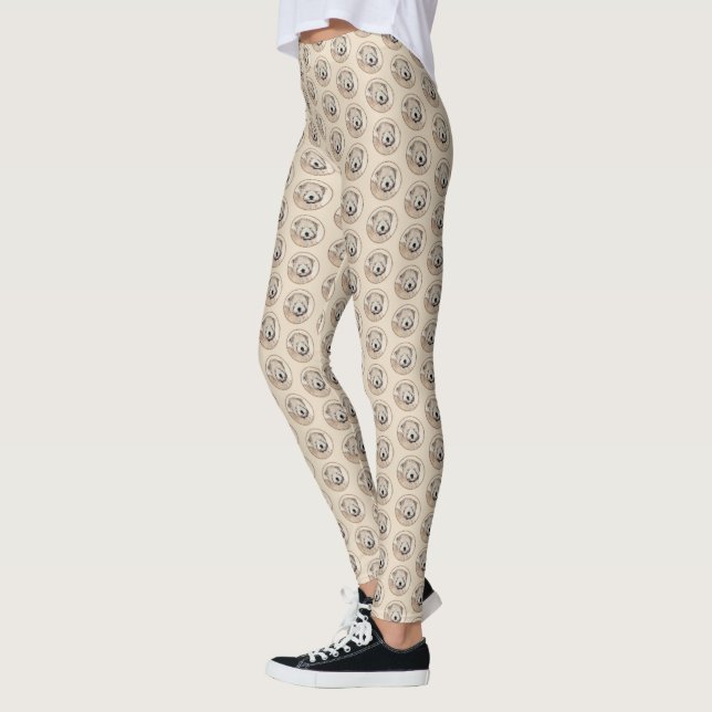 Leggings Revêtu doux Roue Peinture Terrier Art original (Gauche)