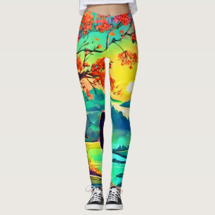 Leggings Rêveur du coucher de soleil au bord de la rivière