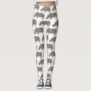 Leggings Rhinoceros dans un Motif psychédélique de Cheetah