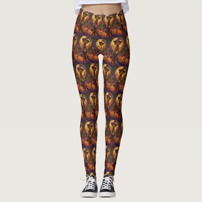 Leggings Rhodesian Ridgeback Chien Halloween sorcier Citrou (Devant)