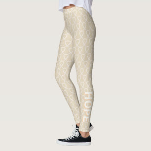 Leggings Ribbon de sensibilisation à l'ivoire Mots personna
