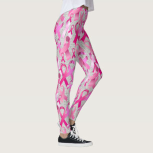 Leggings Ribbon rose Jeu de cancer du sein Survivant Plutôt
