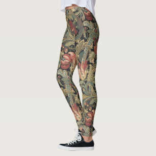 Leggings Riche brocart de tapisserie florale antique victor