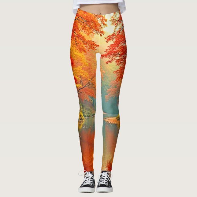 Leggings Rivière forestière d'automne (Devant)