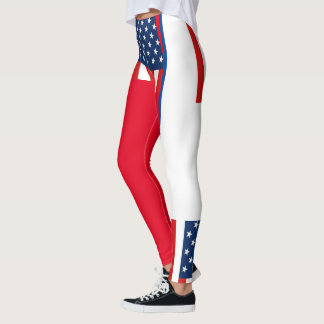 Leggings rmdesignflo55 USA Drapeau une jambe rouge