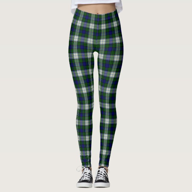 Leggings Robe Black Watch Tartan moderne Plaid Motif (Devant)